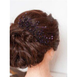 Bridal Hair Accessories Hair Comb Violet Wedding Purple Bridesmaid Headwear